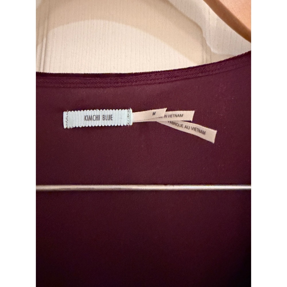 Kimchi Blue Burgundy Velvet Mini Dress Sweetheart Skater Fit Flare Wine Red M - Picture 4 of 8